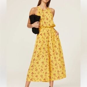 Thakoon Collective Yellow Floral Sleeveless Jumpsuit Size 4
